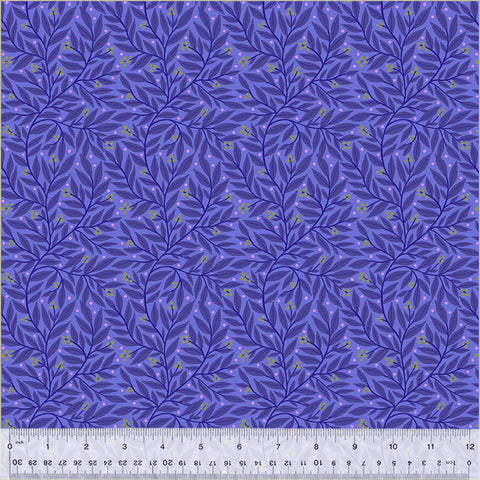 Windham Dayspring 54802 8 Periwinkle Vines & Berries By The Yard