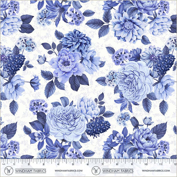 Windham China Blue 54933 1 White Blooming Blues By The Yard