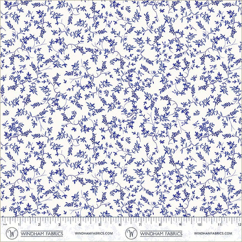 Windham China Blue 54938 1 White Flowing Vine By The Yard