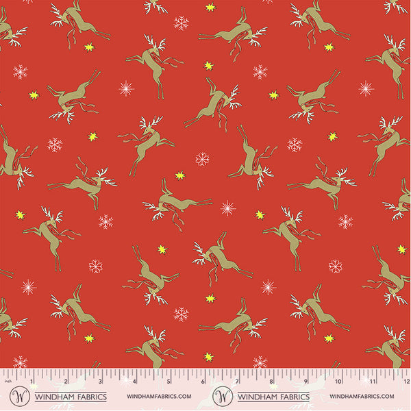 Windham Jolly Collage 55218 3 Red Oh Deer By The Yard