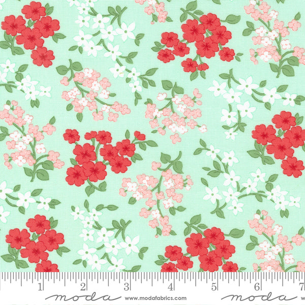 Moda Lighthearted 55294 14 Light Aqua Gather Florals By The Yard
