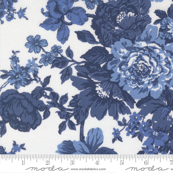 Moda Blueprint 55330 26 White Navy Heirloom Florals By The Yard