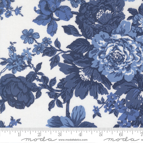 Moda Blueprint 55330 26 White Navy Heirloom Florals By The Yard