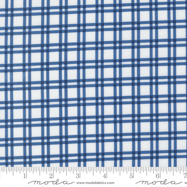 Moda Blueprint 55332 26 White Navy Plaid By The Yard