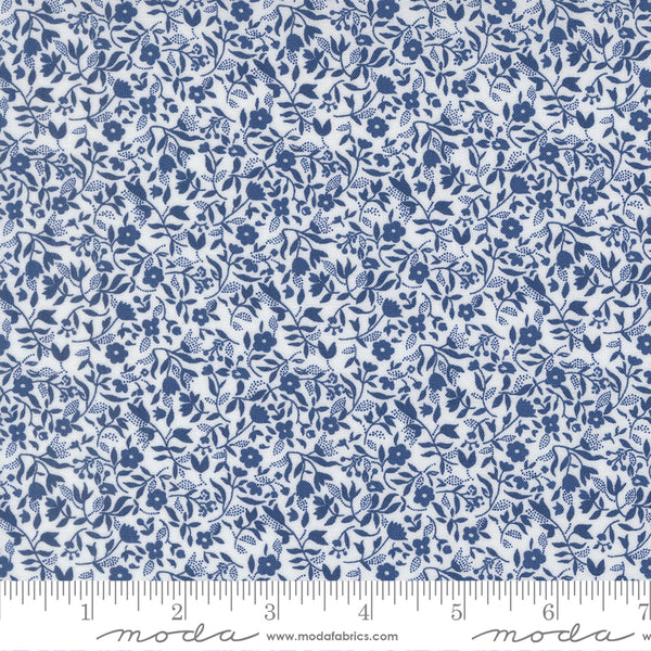 Moda Blueprint 55335 26 White Navy Frolic By The Yard