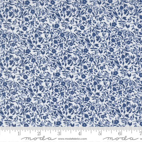 Moda Blueprint 55335 26 White Navy Frolic By The Yard