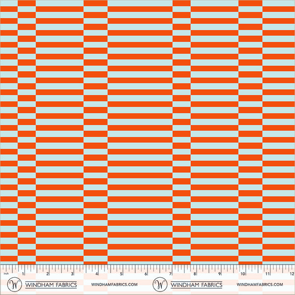 Windham Annabel's Blenders 55379 2 Orange/Sky Broken Stripe By The Yard