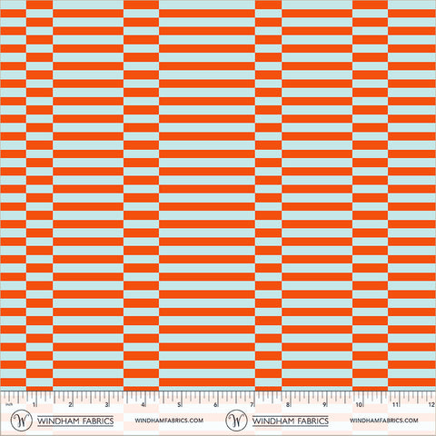 Windham Annabel's Blenders 55379 2 Orange/Sky Broken Stripe By The Yard