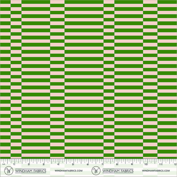 Windham Annabel's Blenders 55379 5 Grass Green Broken Stripe By The Yard