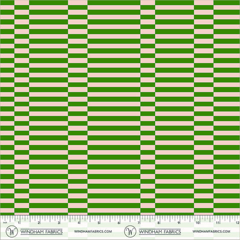 Windham Annabel's Blenders 55379 5 Grass Green Broken Stripe By The Yard