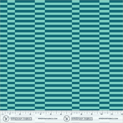 Windham Annabel's Blenders 55379 6 Aqua Broken Stripe By The Yard
