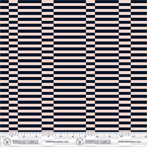 Windham Annabel's Blenders 55379 9 Blush/Ink Broken Stripe By The Yard