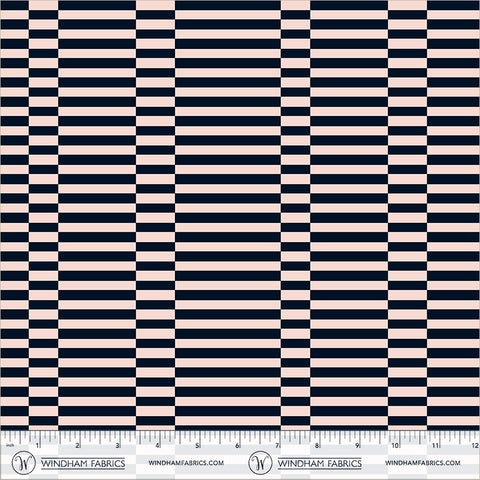 Windham Annabel's Blenders 55379 9 Blush/Ink Broken Stripe By The Yard