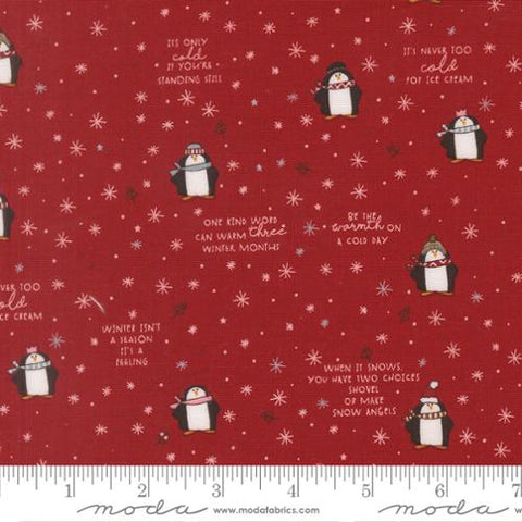 Moda Chilly 55711 12 Red Mr. Penguin By The Yard