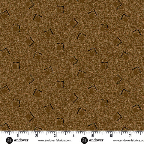 Andover Bridgeport 5604 N Brown Tumbling Squares By The Yard