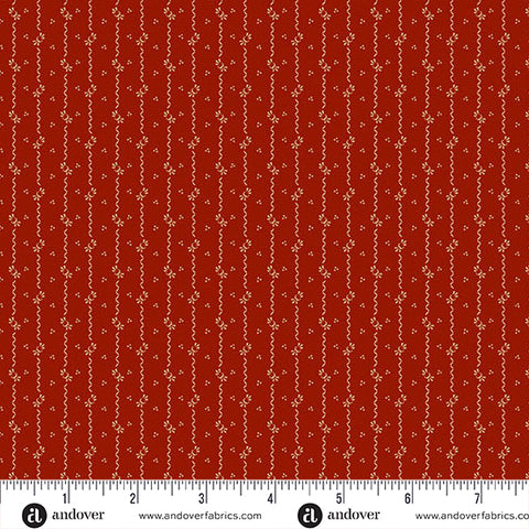 Andover Bridgeport 5607 R Red Deco Stitch By The Yard