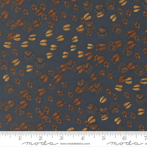 Moda Northwoods Lodge 56194 17 Midnight Animal Tracks By The Yard