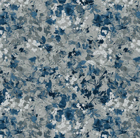 Studio E Equanimity 5900 97 Charcoal/Navy Floral Texture By The Yard