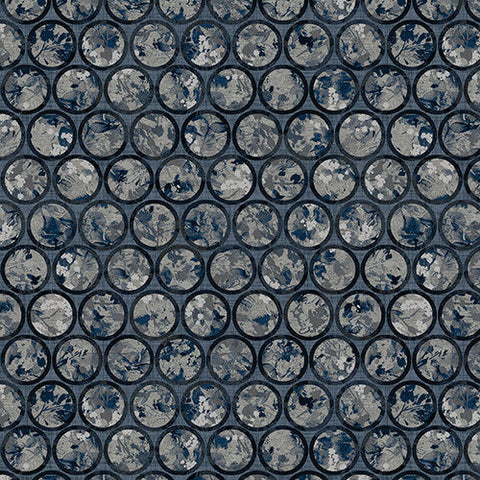 Studio E Equanimity 5902 79 Midnight/Charcoal Circles By The Yard