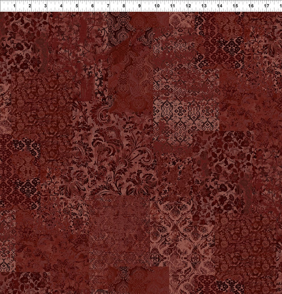 In The Beginning Carpet Bag Romance 5CBR 2 Red Brocade By The Yard
