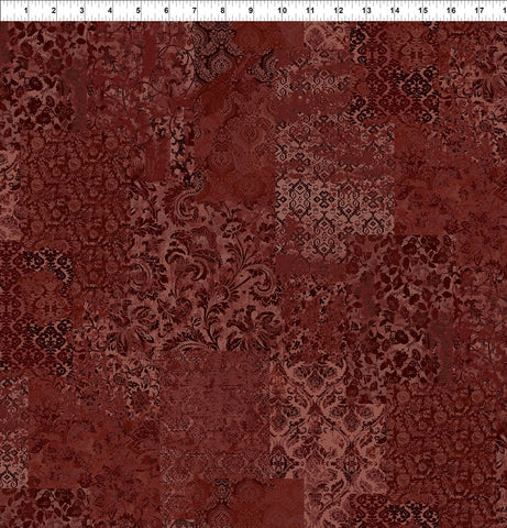 In The Beginning Carpet Bag Romance 5CBR 2 Red Brocade By The Yard