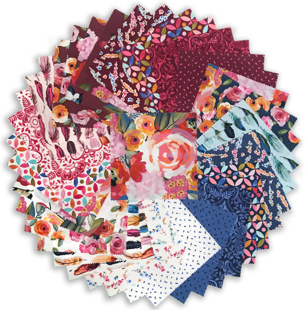 Riley Blake Pre-Cut 42 Piece 5 Stacker Charm Squares - Poppies & Plum –  Jordan Fabrics
