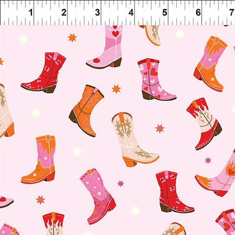 In The Beginning Go Cowgirl! 5GC 1 Pink Boots By The Yard