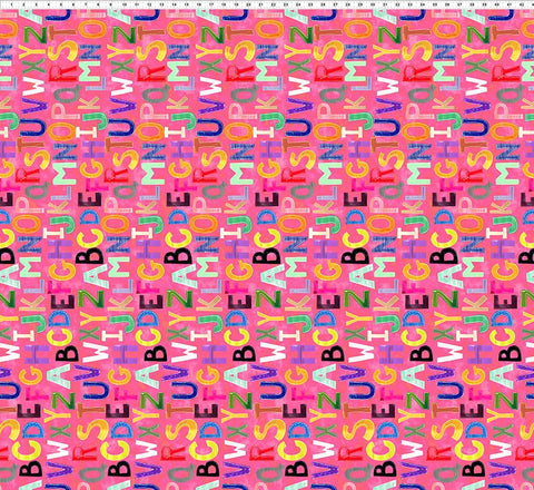 In The Beginning ABC's Of Color 5JHW 2 Pink Alphabet By The Yard