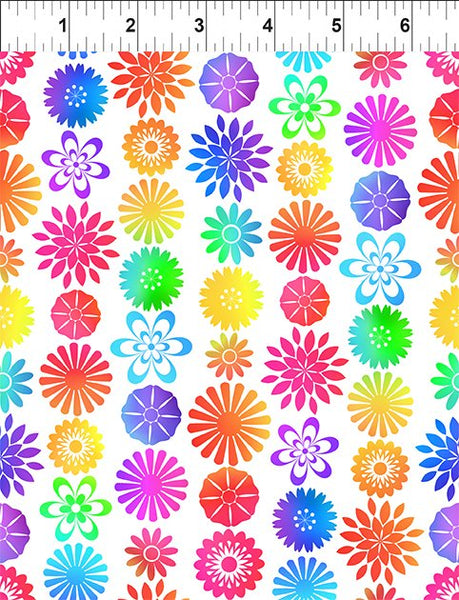 In The Beginning PAWsitivity 5PAW 2 White Flower Stripe By The Yard