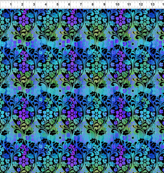 In The Beginning Vivid 5VIV 2 Blue Ogee By The Yard