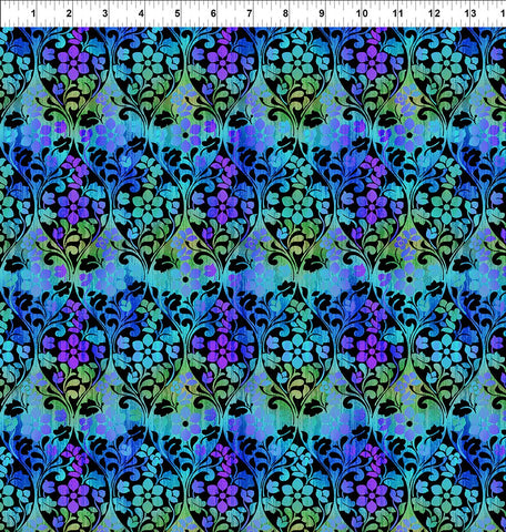 In The Beginning Vivid 5VIV 2 Blue Ogee By The Yard