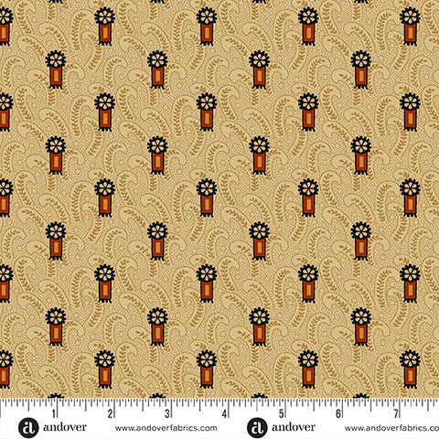 Andover Spice Market 6024 LN White Pepper Paisley Fern By The Yard