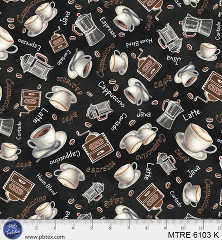 P&B Textiles Morning Treat 6103 K Black Coffee Toss By The Yard