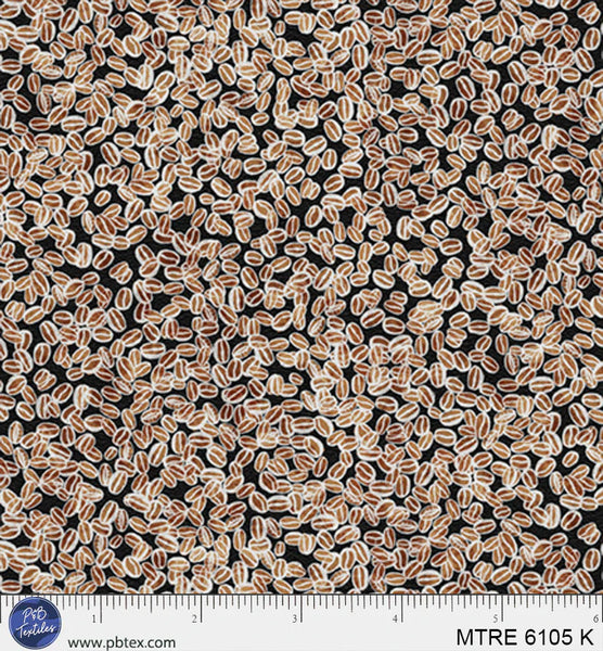 P&B Textiles Morning Treat 6105 K Black Packed Coffee Beans By The Yard