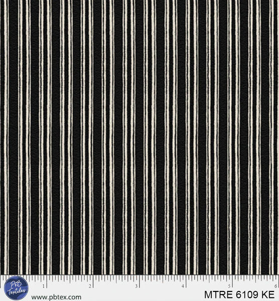 P&B Textiles Morning Treat 6109 KE Black Chalk Stripe By The Yard