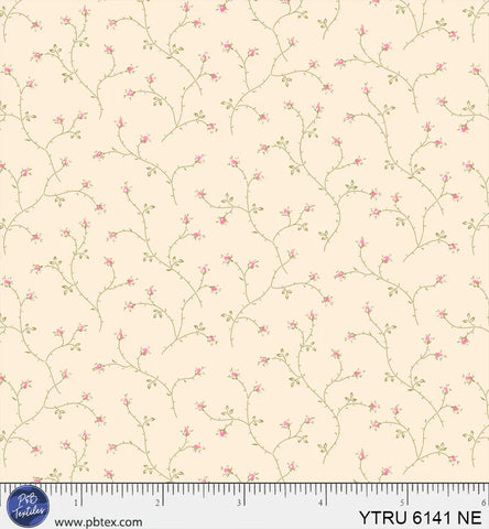 P&B Textiles Yours Truly 6141 NE Yellow Dainty Branches By The Yard