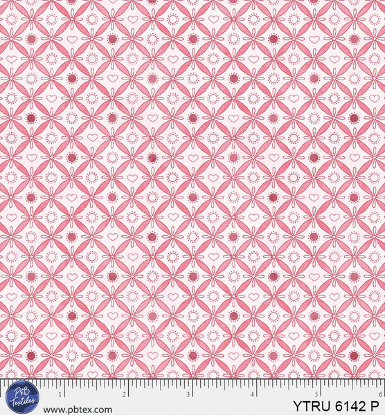 P&B Textiles Yours Truly 6142 P Pink Lattice Geo By The Yard