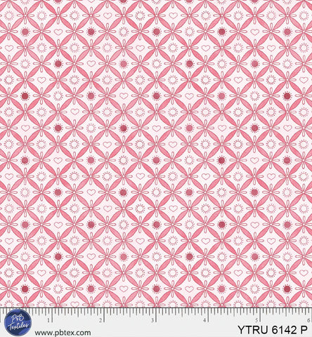 P&B Textiles Yours Truly 6142 P Pink Lattice Geo By The Yard