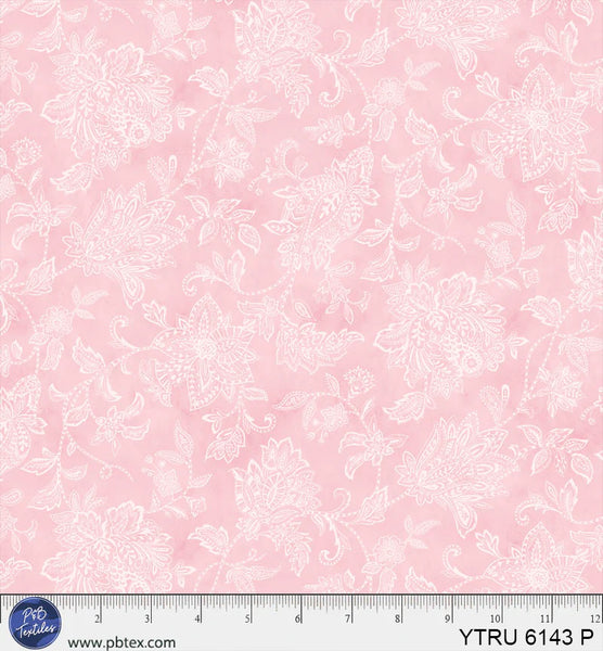P&B Textiles Yours Truly 6143 P Pink Tonal Floral By The Yard