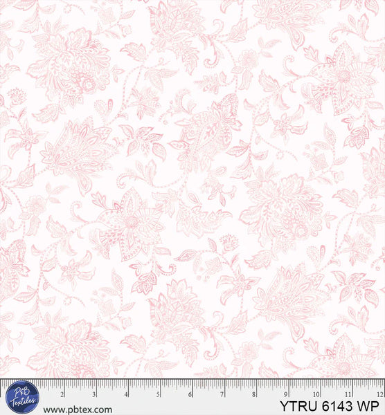 P&B Textiles Yours Truly 6143 WP Cream Tonal Floral By The Yard