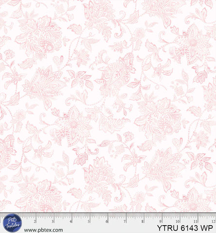 P&B Textiles Yours Truly 6143 WP Cream Tonal Floral By The Yard