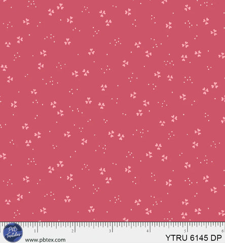 P&B Textiles Yours Truly 6145 DP Dark Pink Dotted Hearts By The Yard