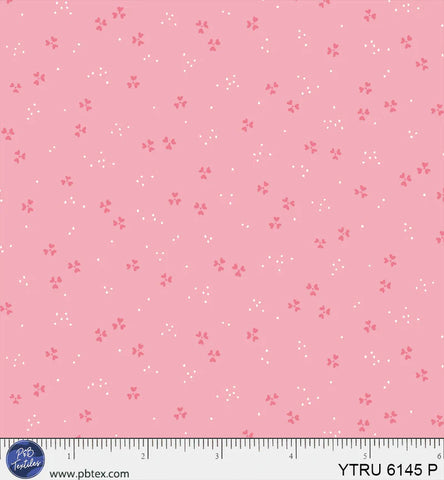 P&B Textiles Yours Truly 6145 P Pink Dotted Hearts By The Yard