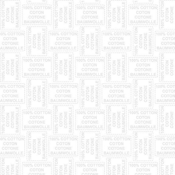 Studio E More Spaced Out 6253 09 Light Gray Cotton Labels 1.75 YARDS