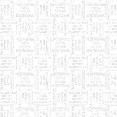 Studio E More Spaced Out 6253 09 Light Gray Cotton Labels 1.75 YARDS