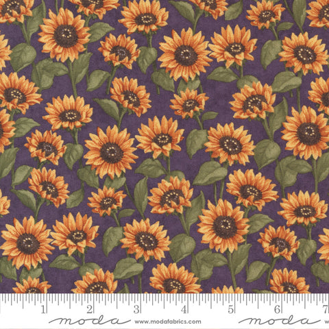 Moda Sunflower Garden 6893 14 Purple Blooming Sunflowers 2.125 YARDS