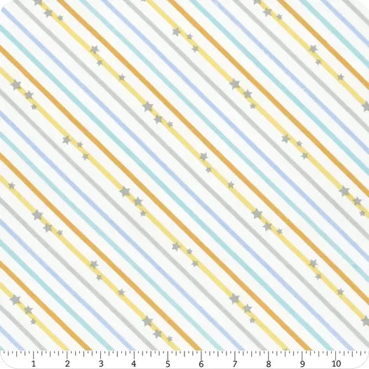 Wilmington Baby's Adventure 69313 198 White Diagonal Stripe By The Yard