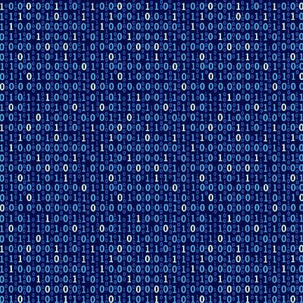 Studio E Disco Tech 6931 77 Blue Binary Numbers 2.125 YARDS