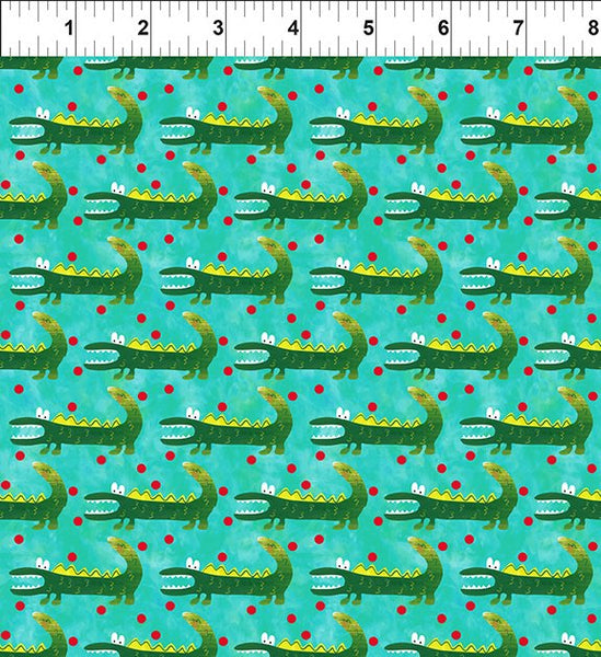 In The Beginning ABC's Of Color 6JHW 1 Teal Alligators By The Yard