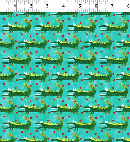 In The Beginning ABC's Of Color 6JHW 1 Teal Alligators By The Yard